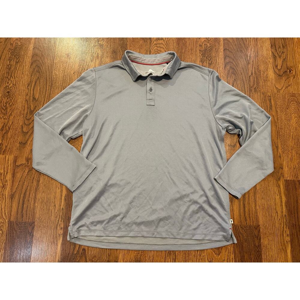 Tommy Bahama Men's Costa Vera Long Sleeve Polo Shirt  Sz Medium Gray - Premium